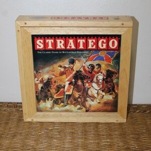 Milton Bradley Stratego Nostalgia Games Series board game in a wooden box.